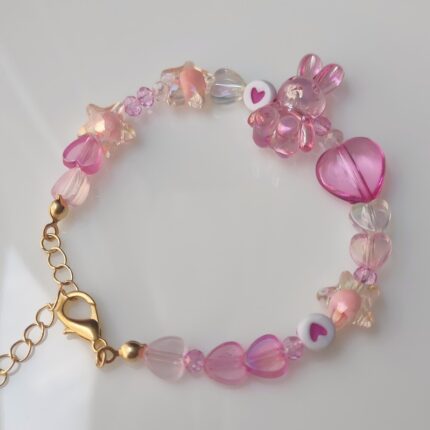 Pembe Jelly Bileklik (Açık Pembe Yıldız Detaylı)