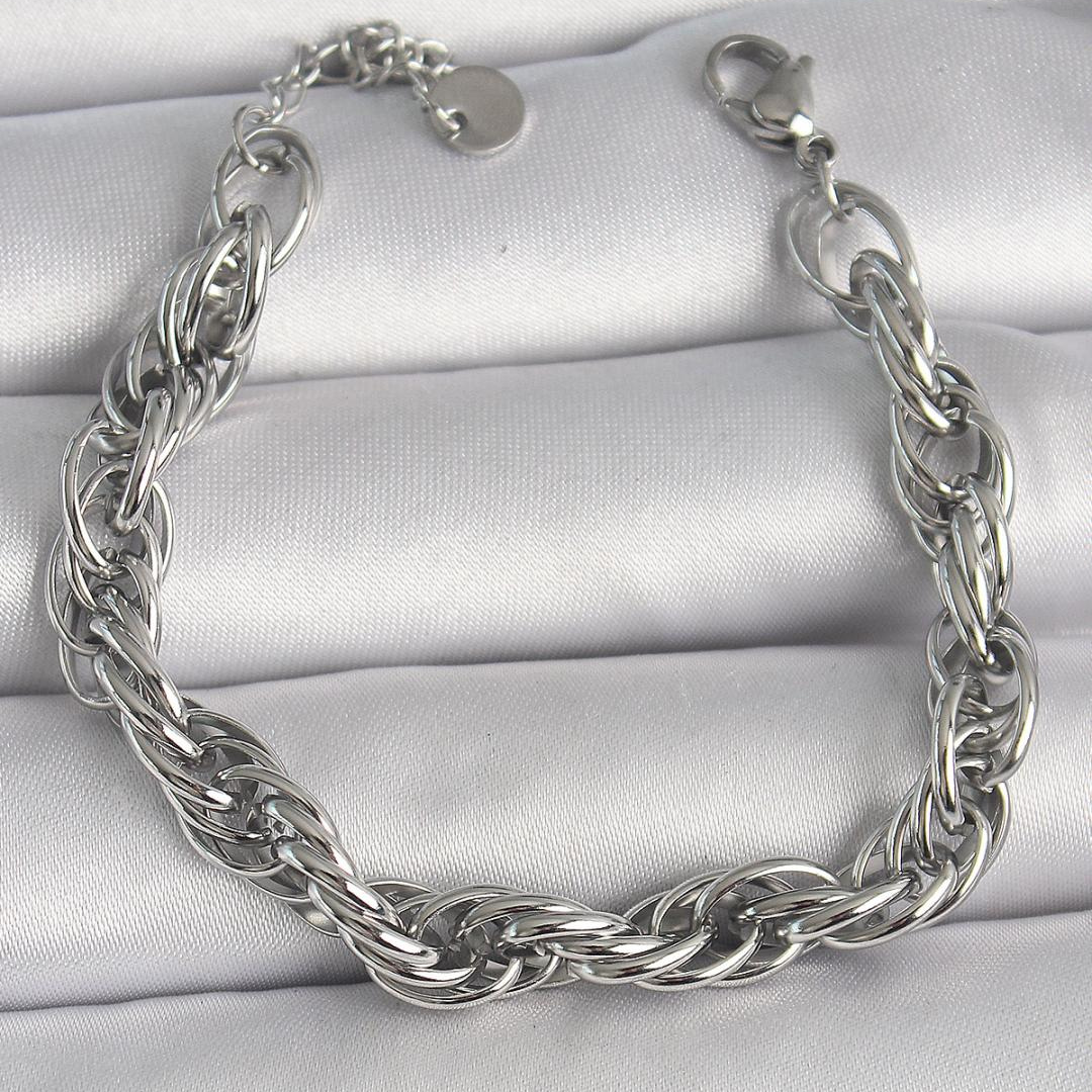 Adsız tasarım.zip – 5 Çelik Çift Zincir Bileklik (Gümüş Renk) - Görsel 1
