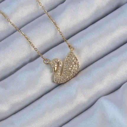 Çelik Kuğu Kolye (Altın Renk)