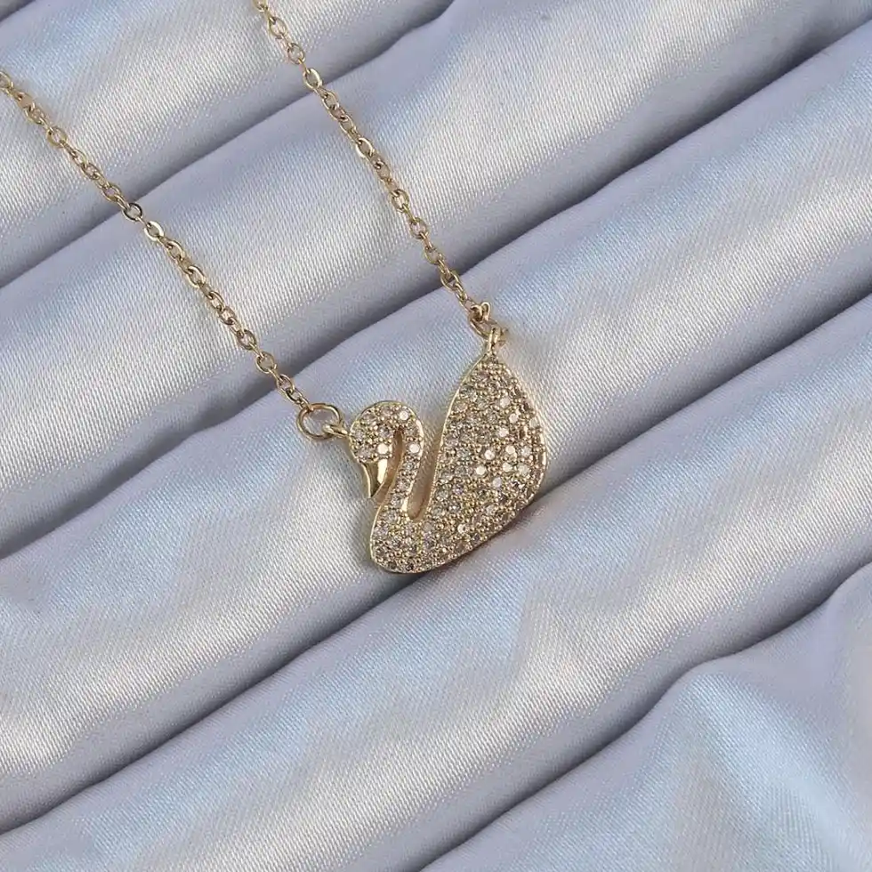 Çelik Kuğu Kolye (Altın Renk) Görsel 1 Çelik Kuğu Kolye (Altın Renk) - Görsel 1