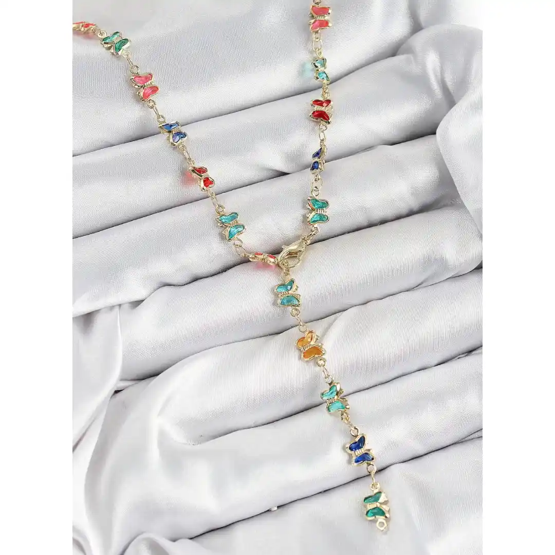 Zirkon Kelebek Taşlı Y Kolye (Altın Renk) Görsel 1 Zirkon Kelebek Taşlı Y Kolye (Altın Renk) - Görsel 1